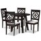 Baxton Studio Eliza Grey Upholstered and Walnut Wood 5-Piece Dining Set 169-9730-10896 - alternate 1
